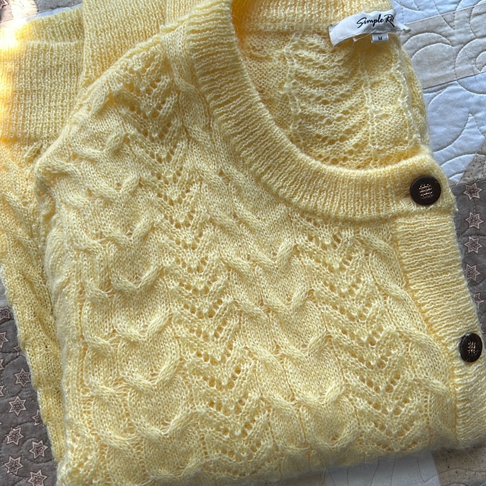 Yellow Women's Cardigan Sweater